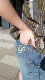 Load image into Gallery viewer, Blue Baggy Denim Shorts