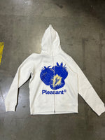 Load image into Gallery viewer, Pleasant Blue Strawberry Full Zip Sweaters
