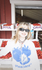 Load image into Gallery viewer, Pleasant Blue Strawberry Full Zip Sweaters
