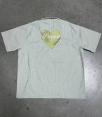 Load image into Gallery viewer, Green Hickory Striped Zip-Up Shirt
