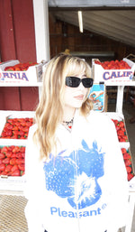 Load image into Gallery viewer, Pleasant Blue Strawberry Full Zip Sweaters
