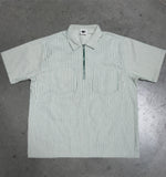 Load image into Gallery viewer, Green Hickory Striped Zip-Up Shirt
